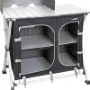 Campeggio-Brunner Cucina da campeggio pieghevole "azabache ct cross square" in alluminio e poliestere nero 2 scomparti 99x51x90/115 cm