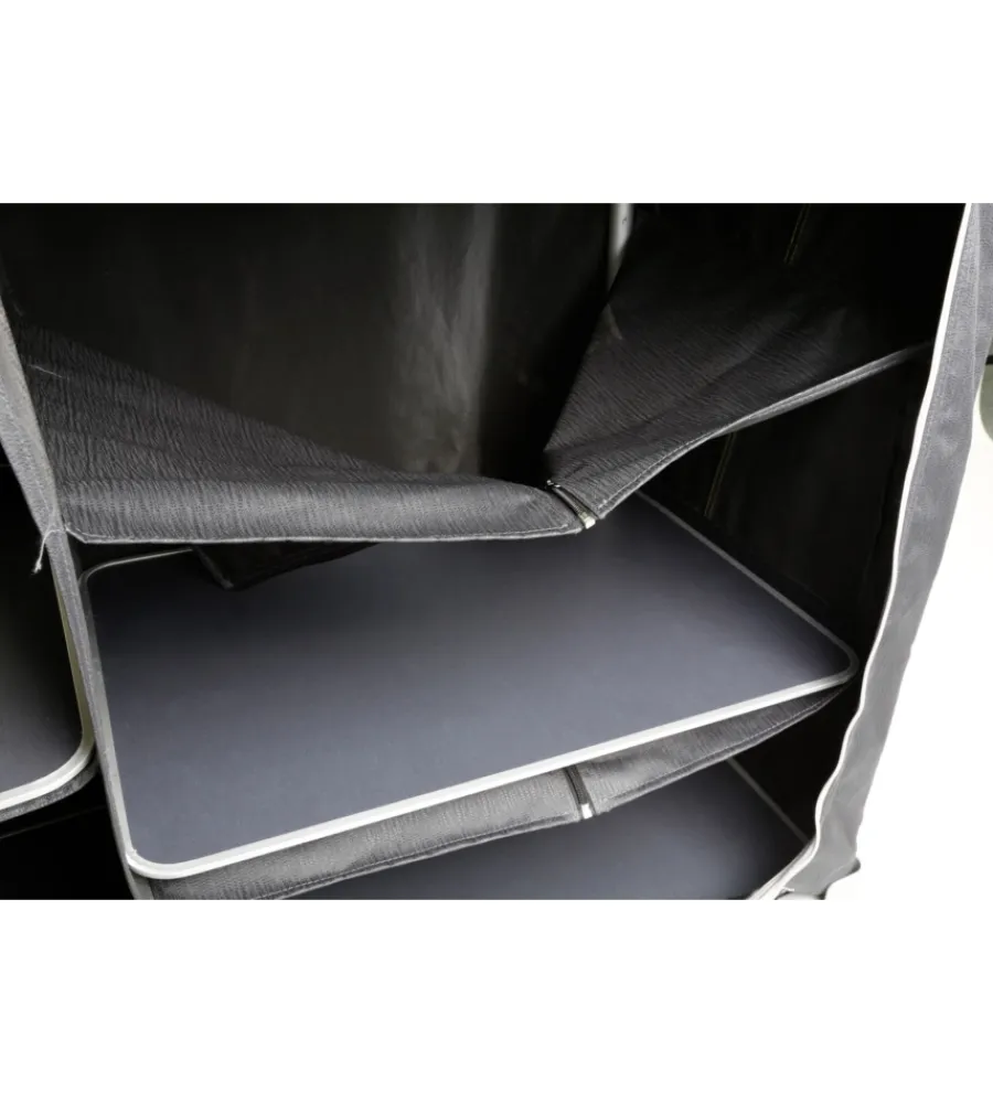 Campeggio-Brunner Cucina da campeggio pieghevole "azabache ct cross square" in alluminio e poliestere nero 2 scomparti 99x51x90/115 cm