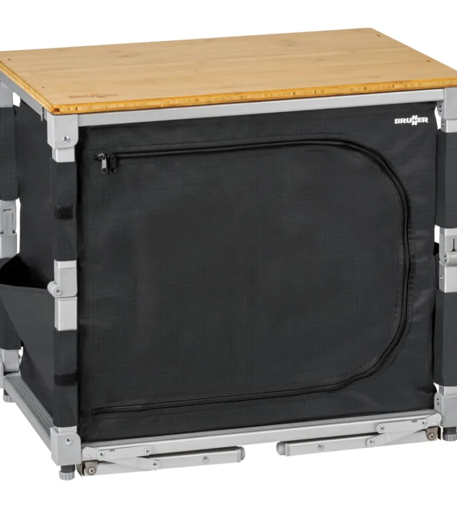 Best Cucina da campeggio pieghevole "azabache cube" in alluminio e poliesetere grigio 1 scomparto 65x45x58/81 cm Campeggio