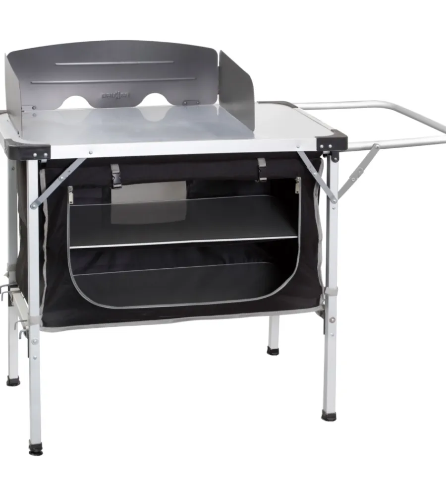 Campeggio-Brunner Cucina da campeggio pieghevole "chuck box ng" in alluminio e poliestere nero 1 scomparto 90x50x82 cm