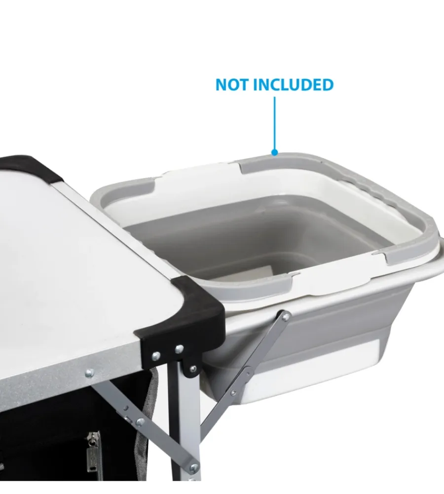 Campeggio-Brunner Cucina da campeggio pieghevole "chuck box ng" in alluminio e poliestere nero 1 scomparto 90x50x82 cm