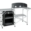Cucina da campeggio pieghevole "snack easy black" in alluminio e poliestere nero 1 scomparto 141x50x80,5 cm Campeggio
