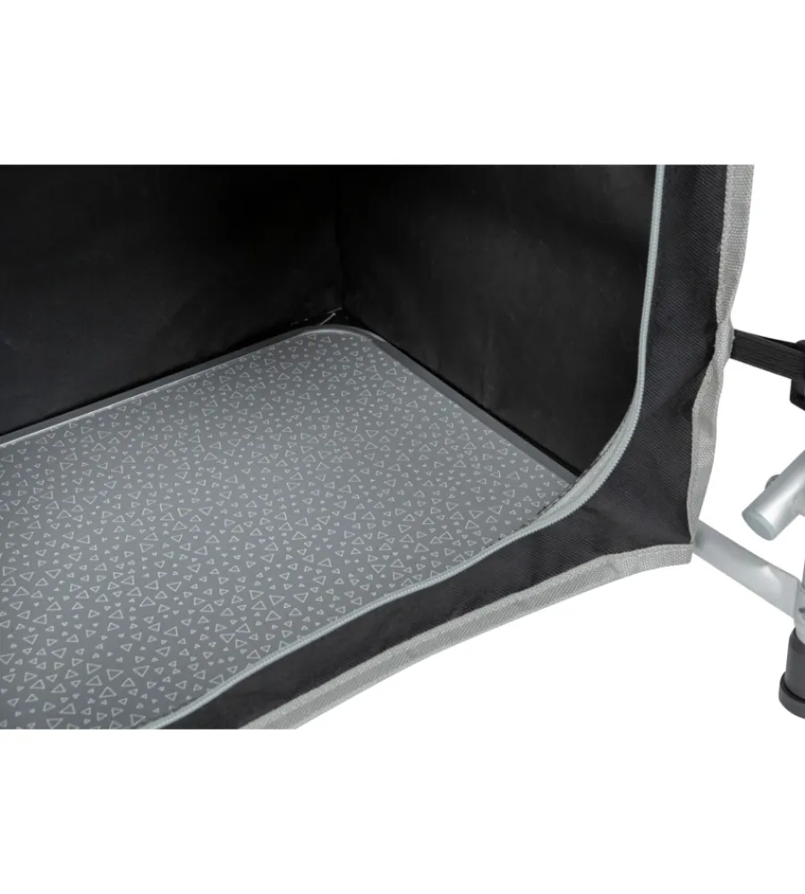 Cucina da campeggio pieghevole "snack easy black" in alluminio e poliestere nero 1 scomparto 141x50x80,5 cm Campeggio
