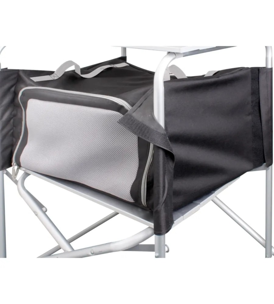 Campeggio-Brunner Cucina da campeggio pieghevole "snack basic" in alluminio e poliestere nero 1 scomparto 62x46x90/109 cm