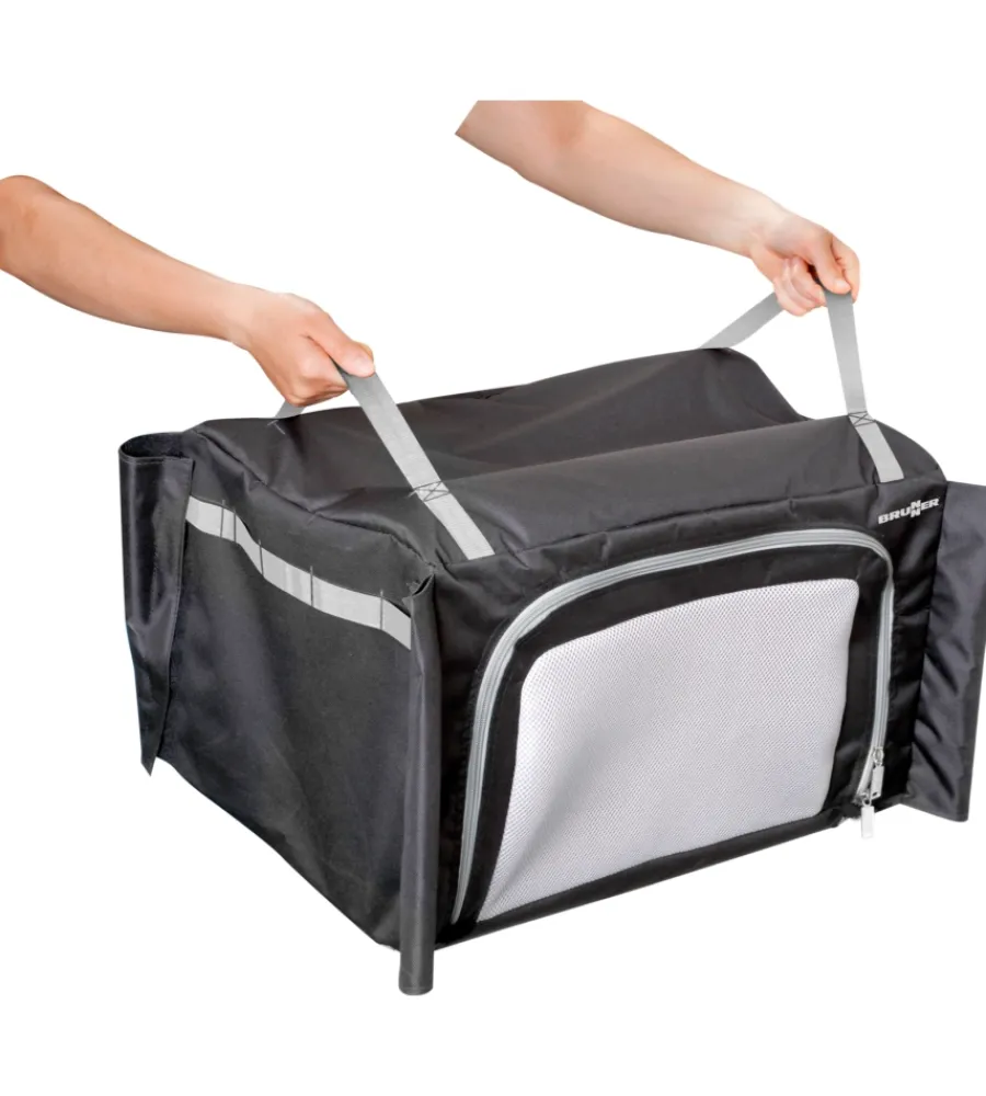 Campeggio-Brunner Cucina da campeggio pieghevole "snack basic" in alluminio e poliestere nero 1 scomparto 62x46x90/109 cm