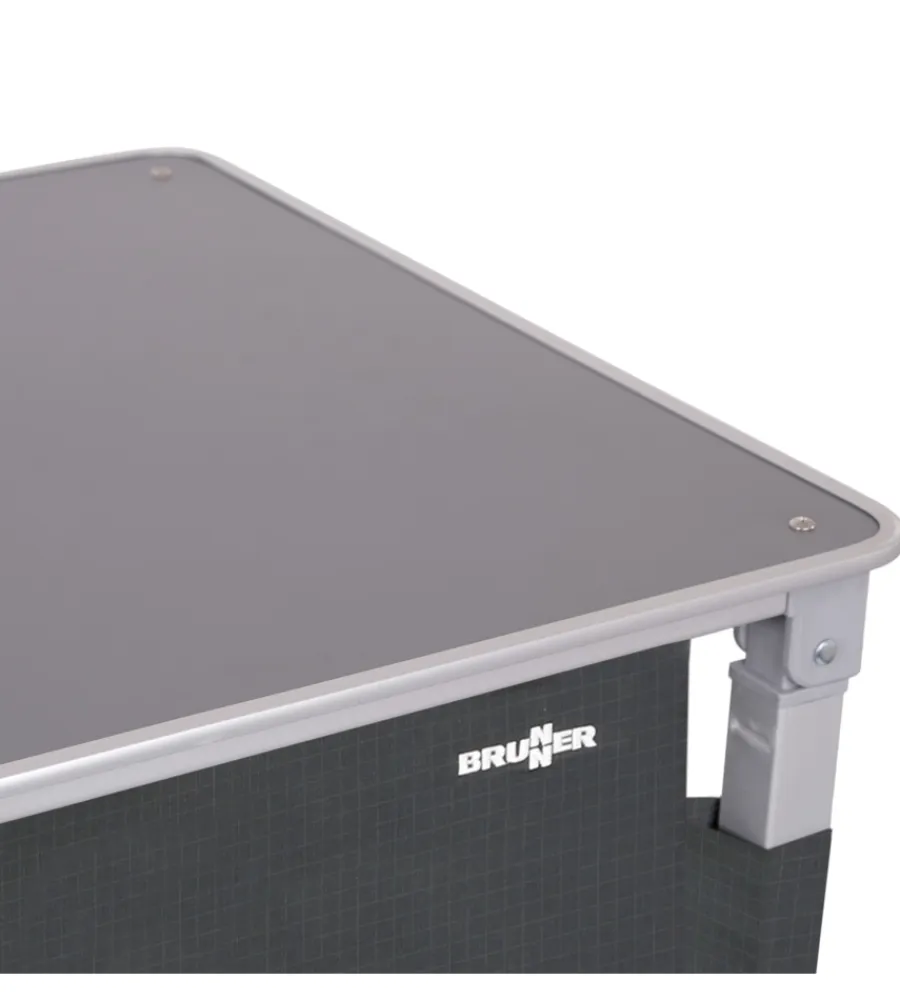 Campeggio-Brunner Cucina da campeggio pieghevole "azabache daily ct" in alluminio e poliestere grigio 2 scomparti 102x50,5x84 cm