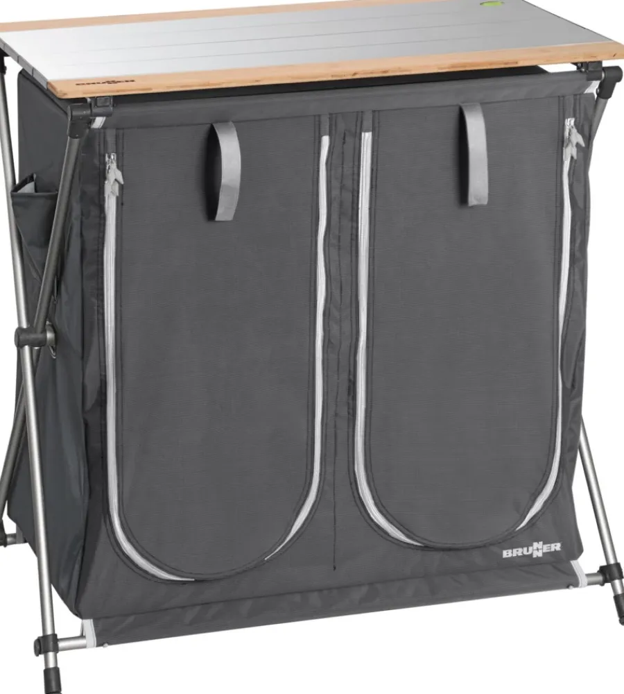 Campeggio-Brunner Cucina da campeggio pieghevole "razor ultralight ct" in alluminio e poliestere nero 2 scomparti 80x46x82 cm