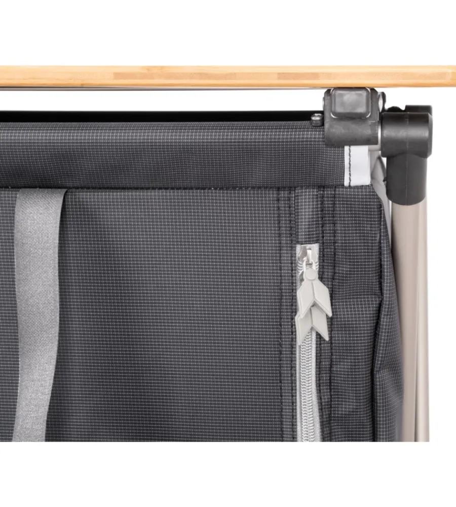 Campeggio-Brunner Cucina da campeggio pieghevole "razor ultralight ct" in alluminio e poliestere nero 2 scomparti 80x46x82 cm