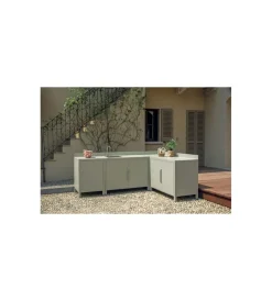 Barbecue- Cucina da esterno modulare solaria "modulo 3" in alluminio grigio chiaro 60x60x90 cm