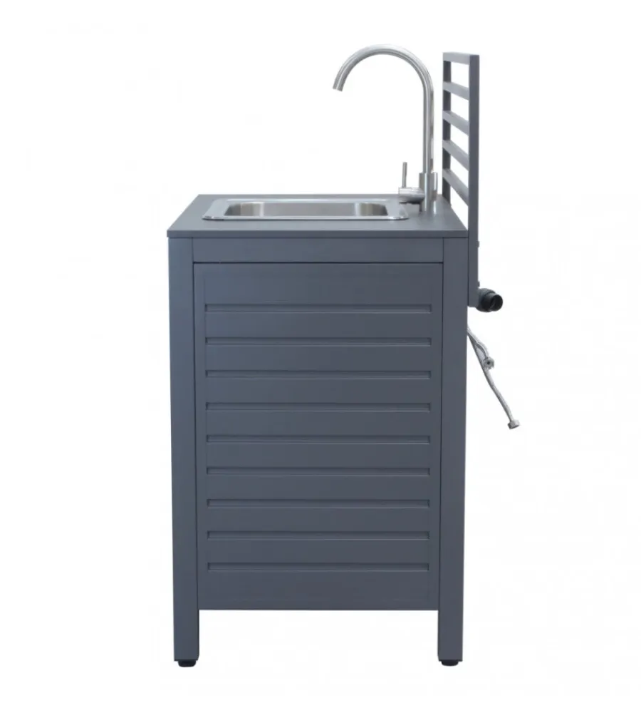 Barbecue- Cucina da esterno modulare elica garden "oklahoma 2" con lavello in alluminio antracite 90x62x125 cm