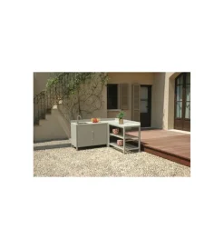 Barbecue|Cucina da esterno modulare solaria "modulo 5" in alluminio grigio chiaro 120x60x90 cm