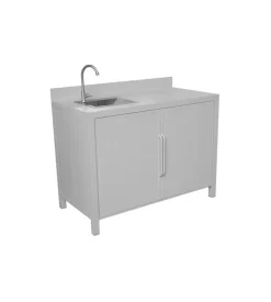 Barbecue- Cucina da esterno modulare solaria "modulo 1" in alluminio grigio chiaro con lavello 120x60x90 cm