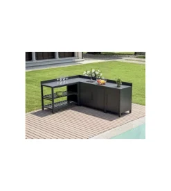 Hot Cucina da esterno modulare solaria "modulo 2" in alluminio antracite 60x60x90 cm Barbecue