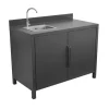 Barbecue|Cucina da esterno modulare solaria "modulo 1" in alluminio antracite con lavello 120x60x90 cm