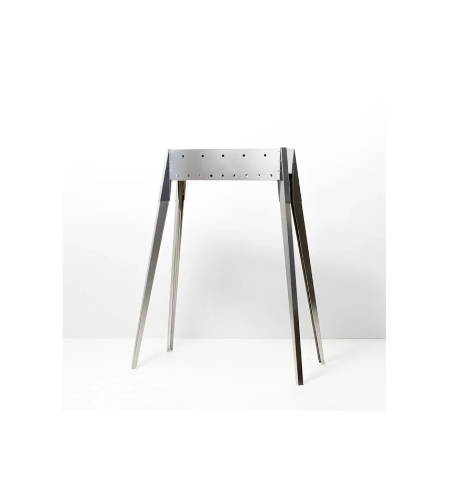 Barbecue-Lisa Cuocispiedini a carbonella "miami 500" in acciaio inox 60x36x83 cm