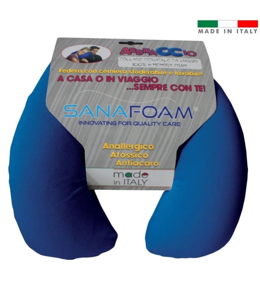 Letti E Comodini|Cuscino da viaggio in memory foam blu