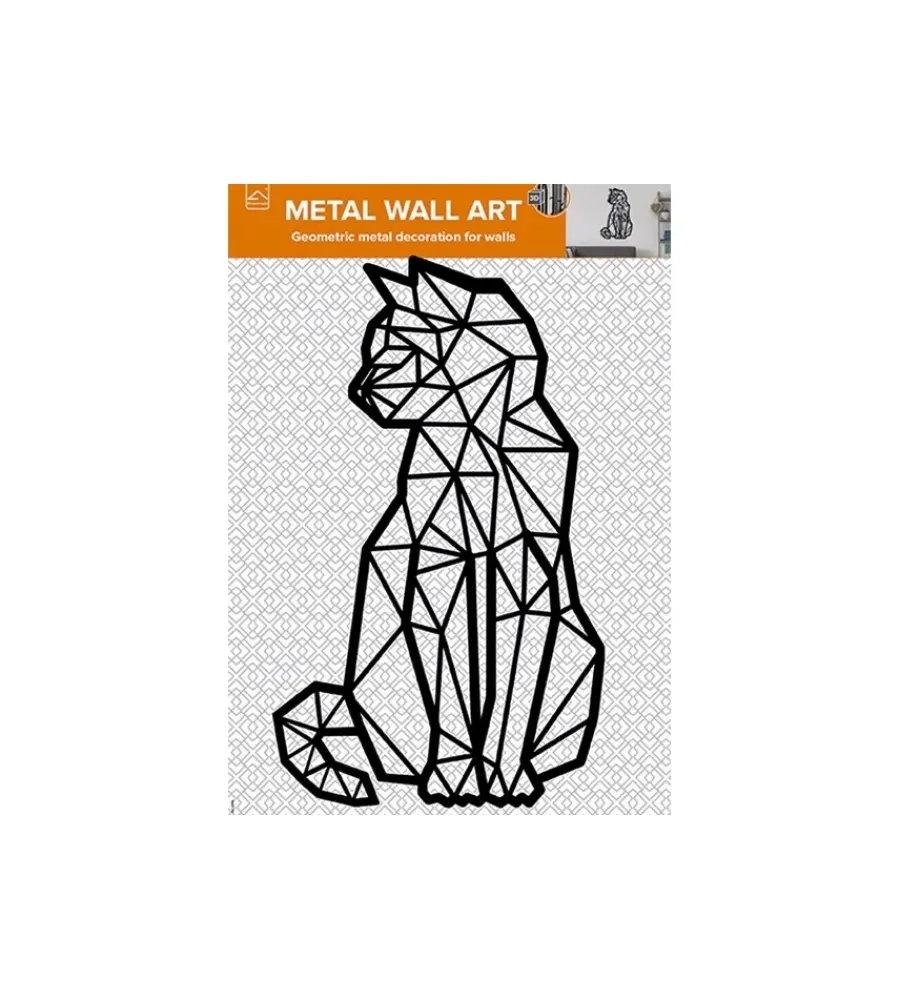 Decorazione Pareti- Decorazione in metallo da muro "cat", 58,5x35 cm