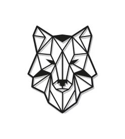 Decorazione Pareti|Decorazione in metallo da muro "wolf", 54x43 cm