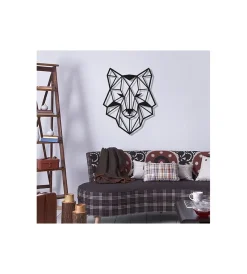 Decorazione Pareti|Decorazione in metallo da muro "wolf", 54x43 cm