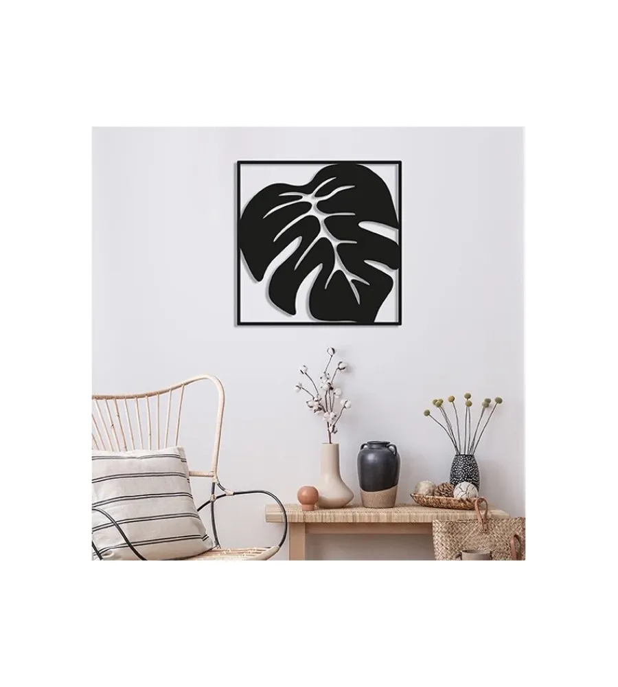 Decorazione Pareti- Decorazione in metallo da muro "leaf", 27,5x27,5 cm
