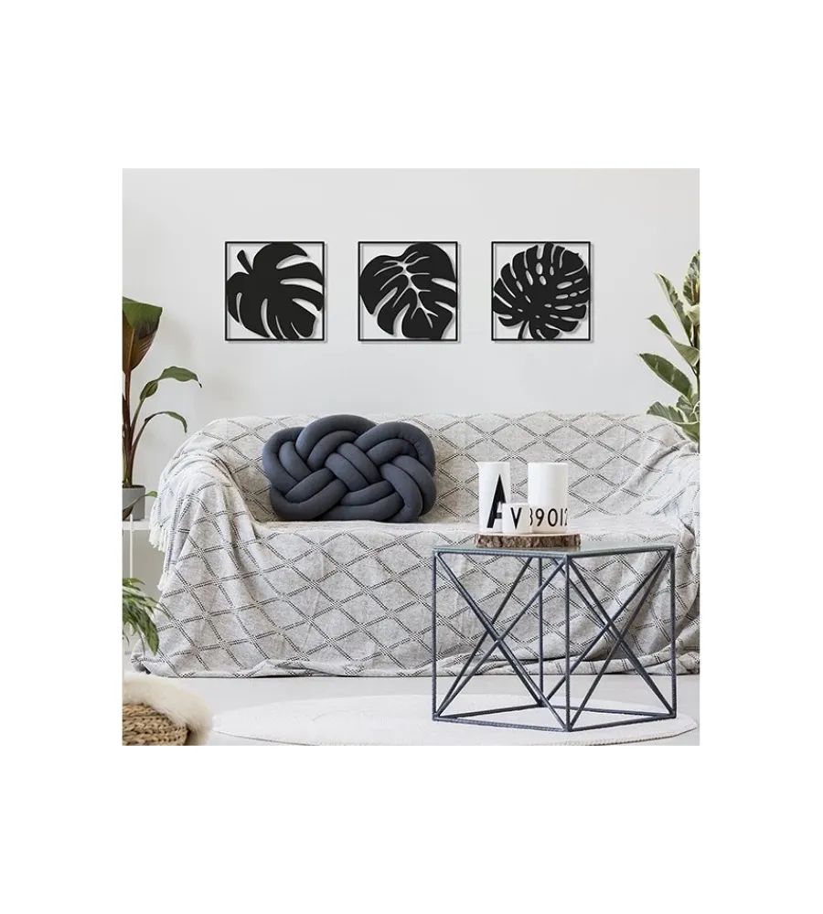 Decorazione Pareti- Decorazione in metallo da muro "leaf", 27,5x27,5 cm