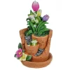 Illuminazione Per Esterno-EuroGarden Decorazione vaso solare da giardino con illuminazione leed bianco caldo, 20,5x18x32 cm