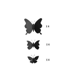 Sale Decoro murale 3d "black butterflies" Decorazione Pareti