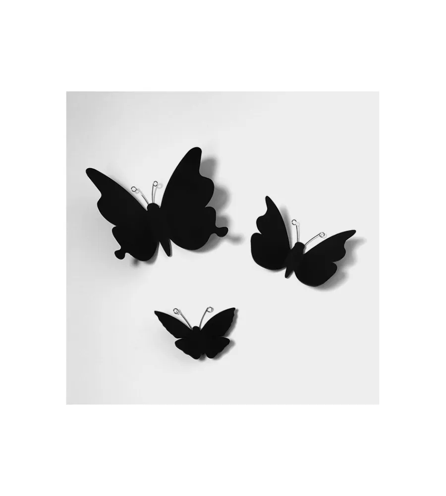 Sale Decoro murale 3d "black butterflies" Decorazione Pareti