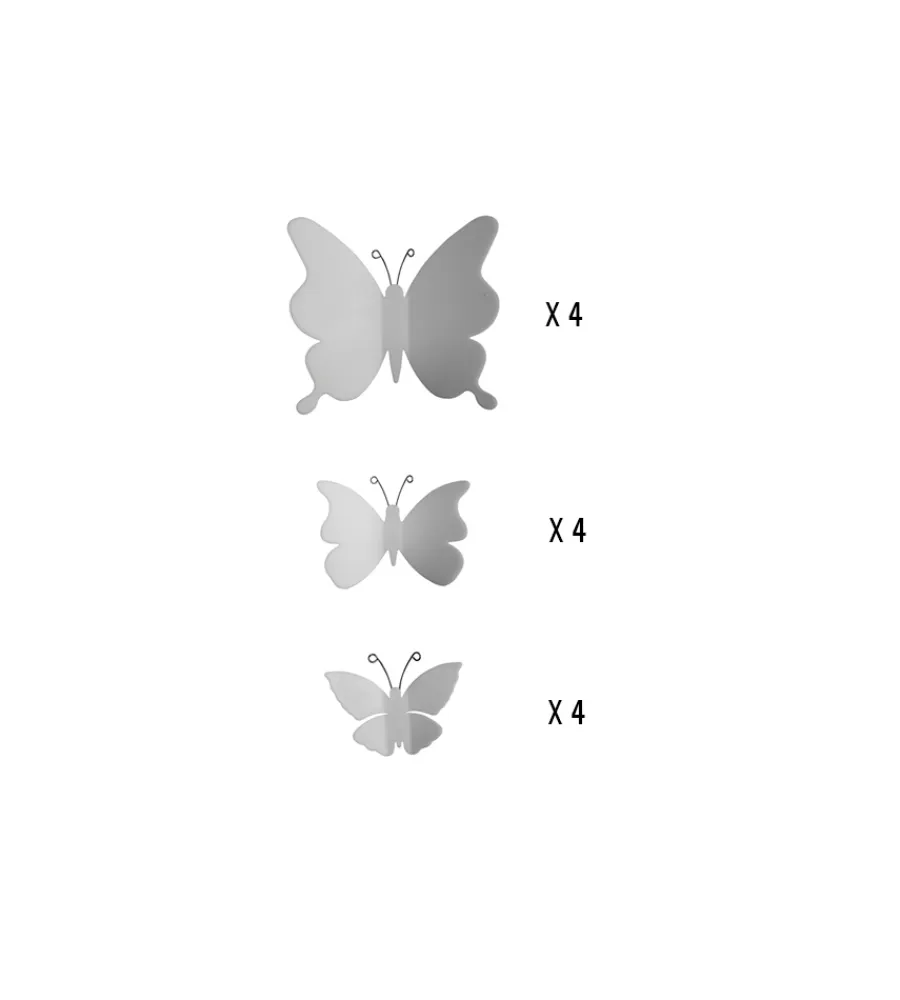 Decorazione Pareti|Decoro murale 3d "white butterflies"