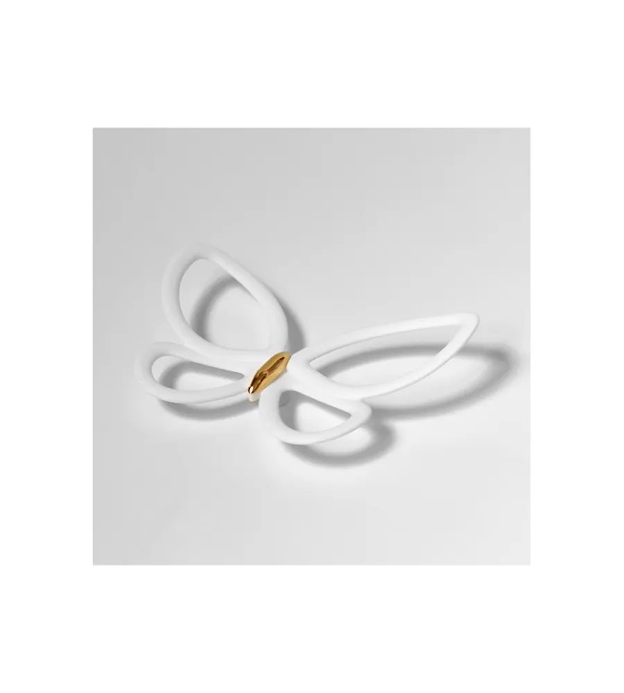 Decorazione Pareti- Decoro murale 3d "white metal butterflies"
