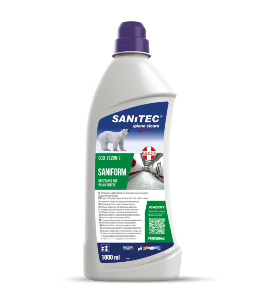 Detersivi E Accessori- Detergente ad azione igienizzante "saniform brezza polare" - 1 litro.