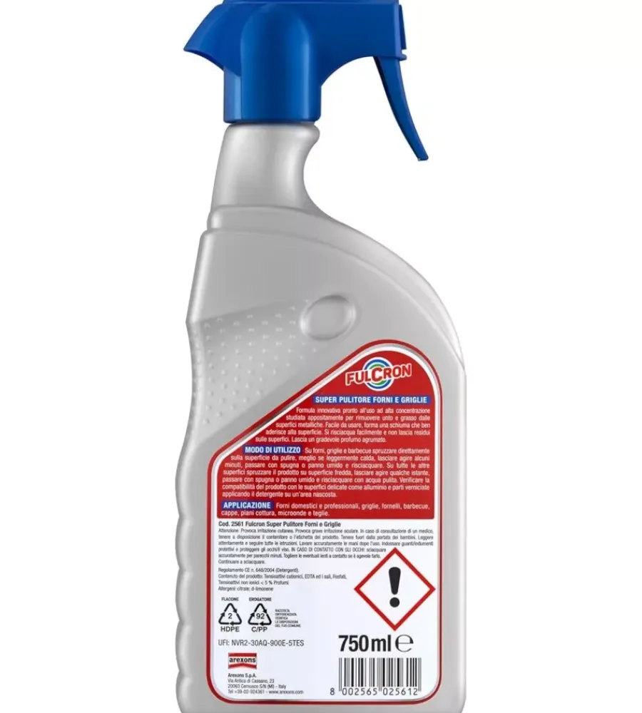Detergente spray per forni e griglie fulcron "super pulitore" 750 ml Detersivi E Accessori
