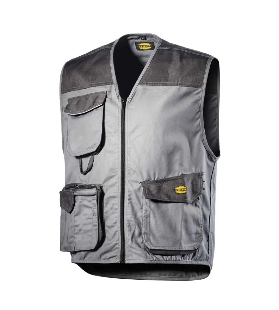Giacche E Gilet|Giacche E Gilet-Diadora gilet da lavoro mover grigio, tg xl