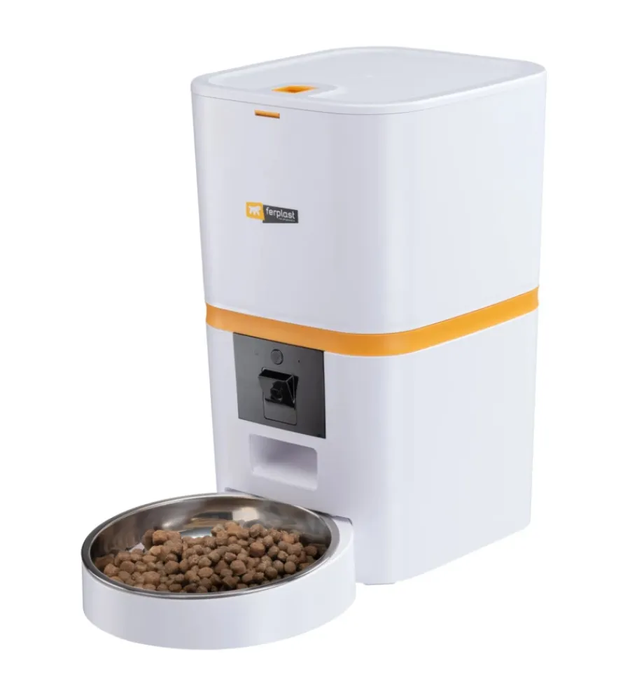Discount Distributore automatico di cibo cani e gatti "risto pet smart" bianco con controllo wi-fi Ciotole
