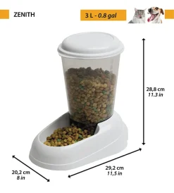 Ciotole-Ferplast Distributore di crocchette per cani e gatti 3 lt - zenith bianco -