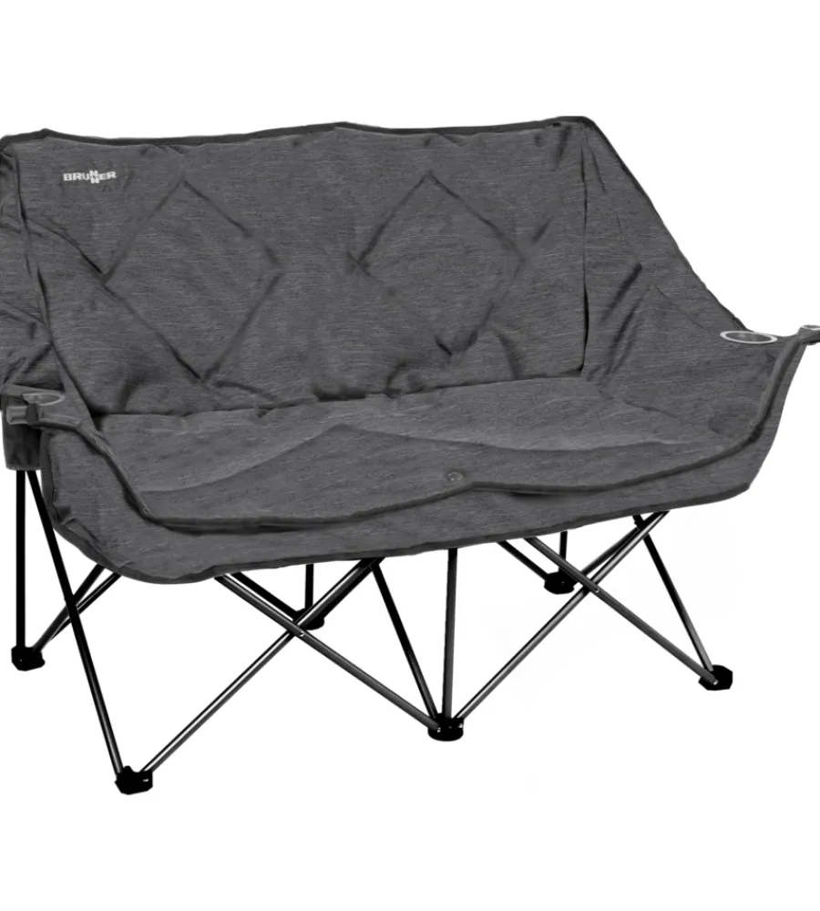 Campeggio-Brunner Divano 2 persone da campeggio "action sofa" in acciaio e poliestere grigio 148x63x44/92 cm