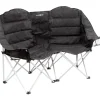 New Divano 2 persone da campeggio "action sofa rendez-vous" in alluminio e poliestere nero 147x65x44/99 cm Campeggio