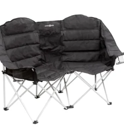 New Divano 2 persone da campeggio "action sofa rendez-vous" in alluminio e poliestere nero 147x65x44/99 cm Campeggio