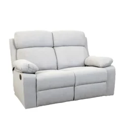 BellaHome Divani|Divano 2 posti "annika" con recliner manuale in tessuto grigio, 145x93x101 cm