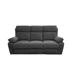 Best Divano 3 posti "annika" con 2 recliner grigio canna di fucile 198x93x101 cm Divani