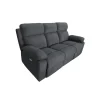 BellaHome Divani|Divano 3 posti "annika" con 2 recliner grigio canna di fucile 198x93x101 cm
