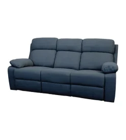 Best Divano 3 posti "annika" con recliner manuale in tessuto blu, 198x93x101 cm Divani