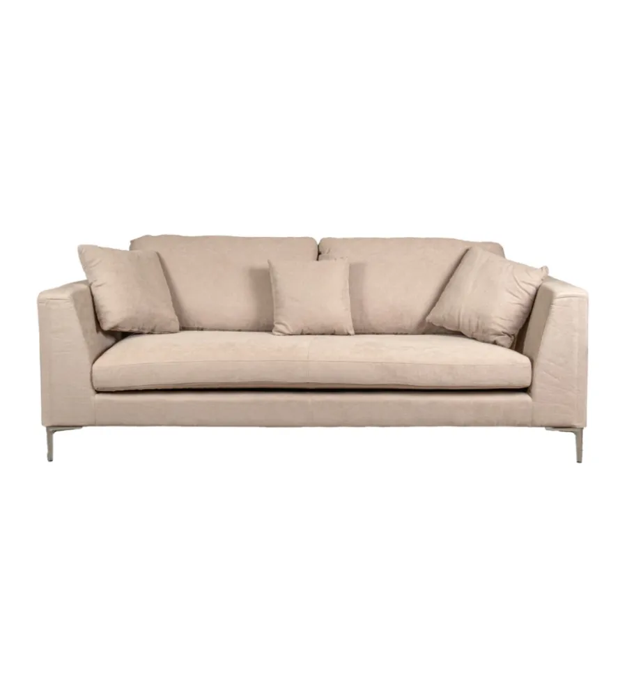 BellaHome Divani|Divano 3 posti "camilla" beige 222x104x56,5 cm