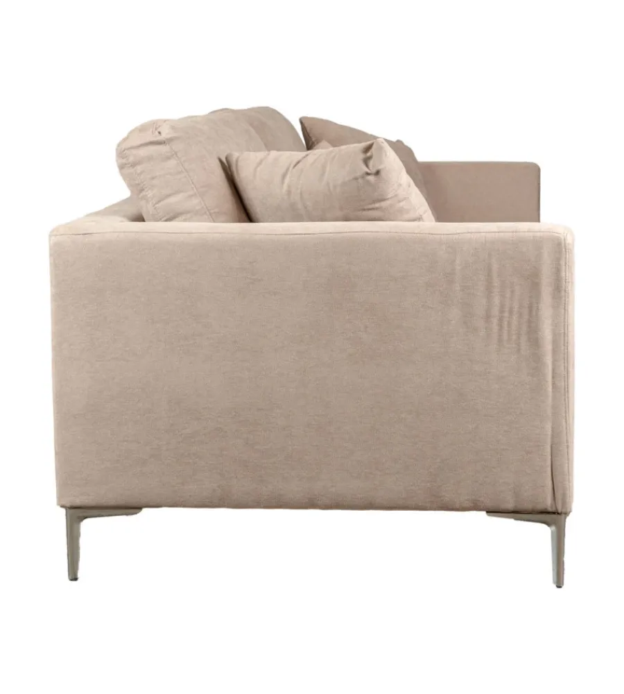 BellaHome Divani|Divano 3 posti "camilla" beige 222x104x56,5 cm