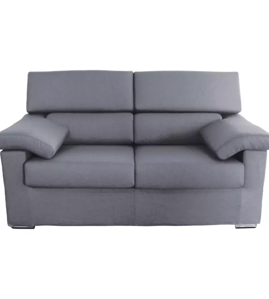 Divani-BellaHome Divano 2 posti "venezia" grigio tessuto sfoderabile e antimacchia, 160x93x93 cm