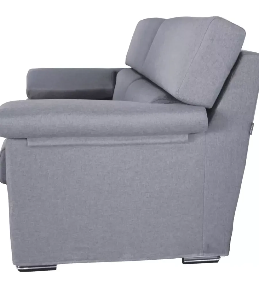 Divani-BellaHome Divano 2 posti "venezia" grigio tessuto sfoderabile e antimacchia, 160x93x93 cm