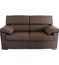 BellaHome Divani|Divano 2 posti "venezia" marrone tessuto sfoderabile e antimacchia, 160x93x93 cm