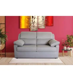 Divani-BellaHome Divano 2 posti maxi "firenze" grigio tessuto sfoderabile e antimacchia, 170x95x93 cm