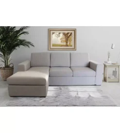 Best Divano con penisola reversibile "bologna" beige tessuto sfoderabile e antimacchia, 235x165x88 cm Divani