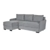 Divani-BellaHome Divano con penisola reversibile "gemini" grigio, 208x148x91 cm